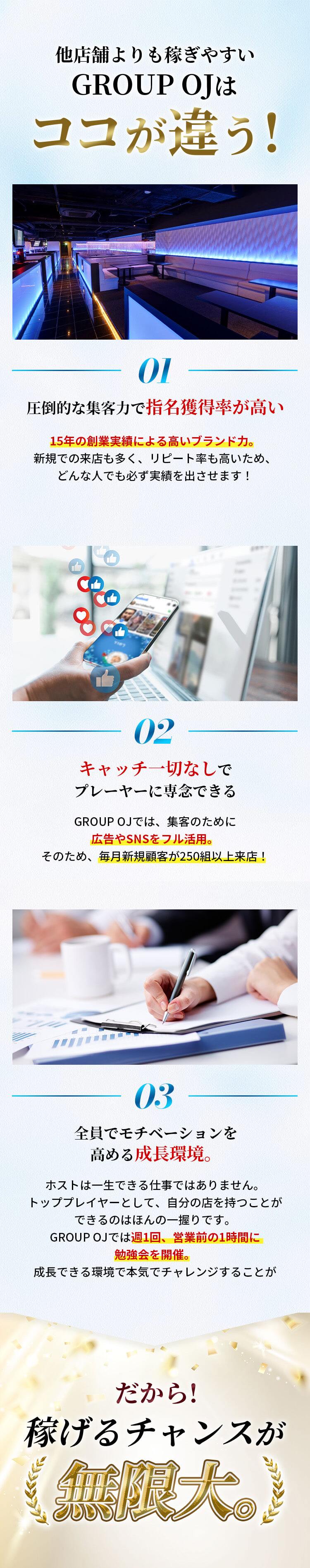 他店舗よりも稼ぎやすいGROUP OJはココが違う!